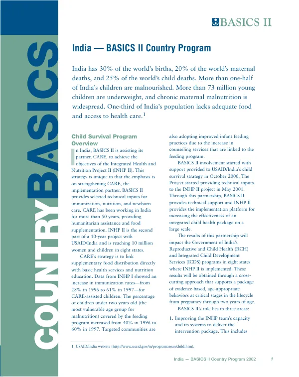 India -- BASICS II country program