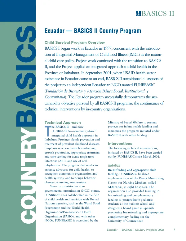 Ecuador -- BASICS II country program