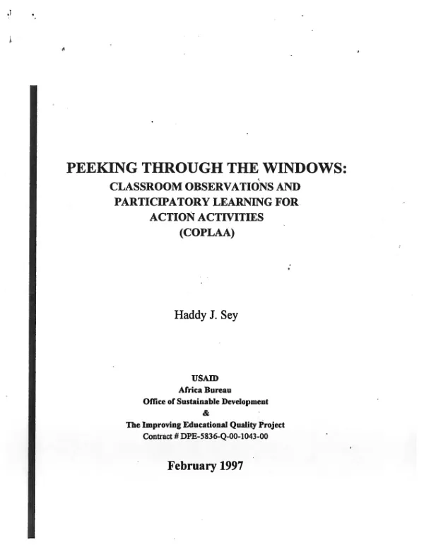 Crossing lines : "magnets" and mobility among Southern Sudanese : a final report of two assessments trips examining the impact and broader implications of a new teacher training center in the Kakuma refugee camps, Kenya