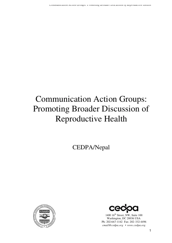 Communication action groups : promoting broader discussion of reproductive health