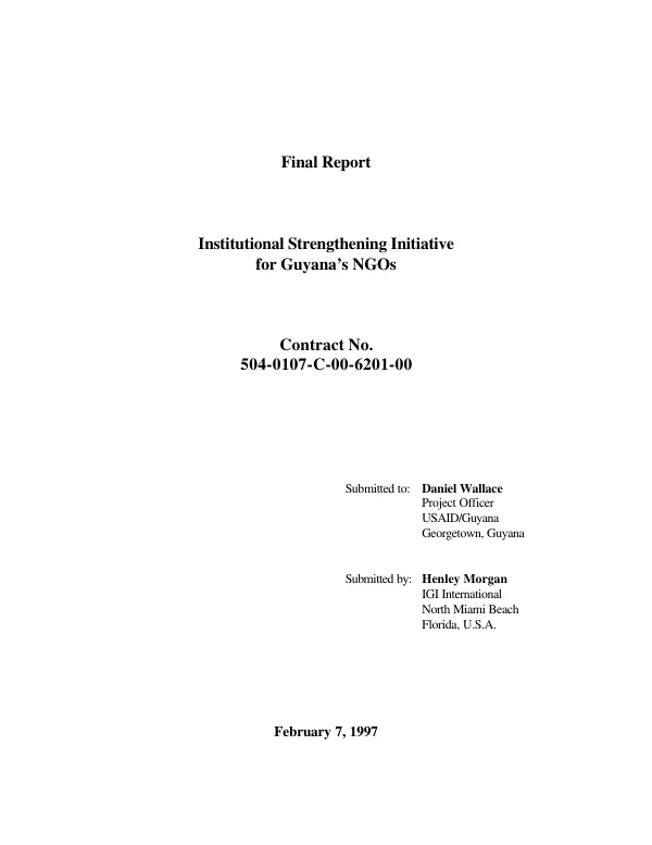 Improving the technical capacity of the Community Services Division [CSD] officers : final report
