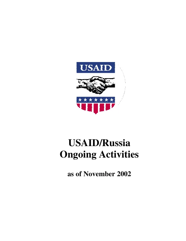 USAID/Russia ongoing activities as of November 2002