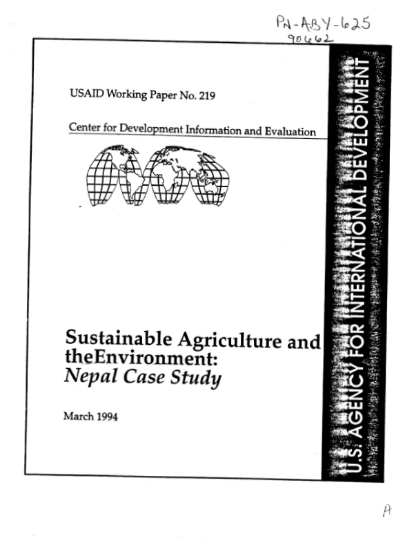 Sustainable agriculture and the environment : Nepal case study