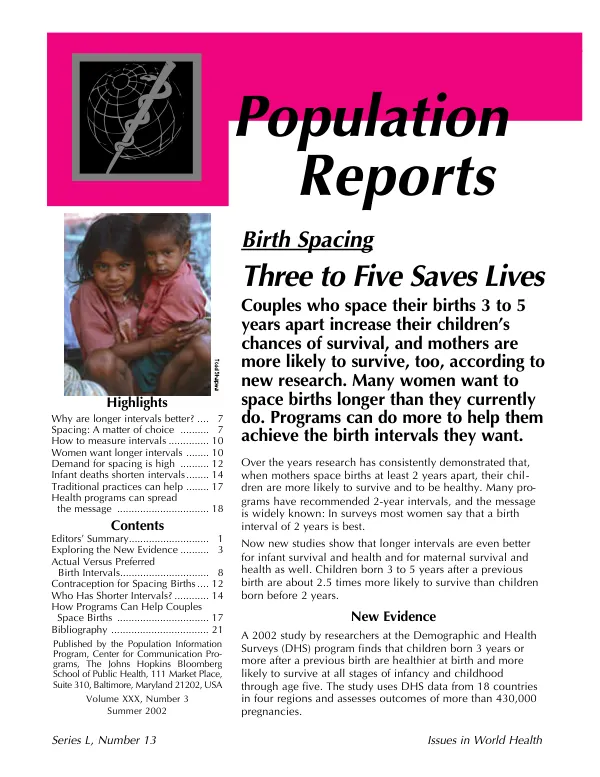 Birth spacing : three to five saves lives