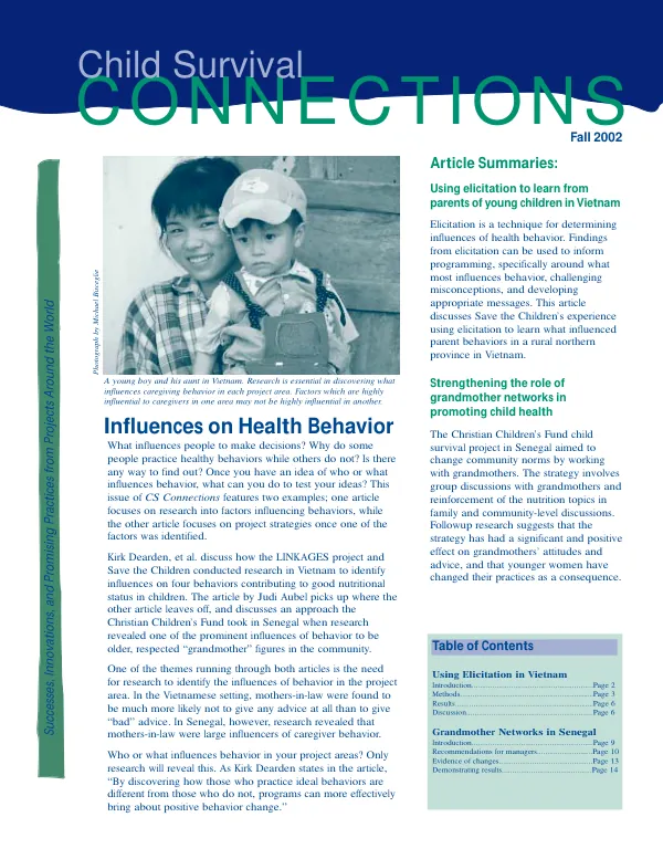 Child survival connections, fall 2002