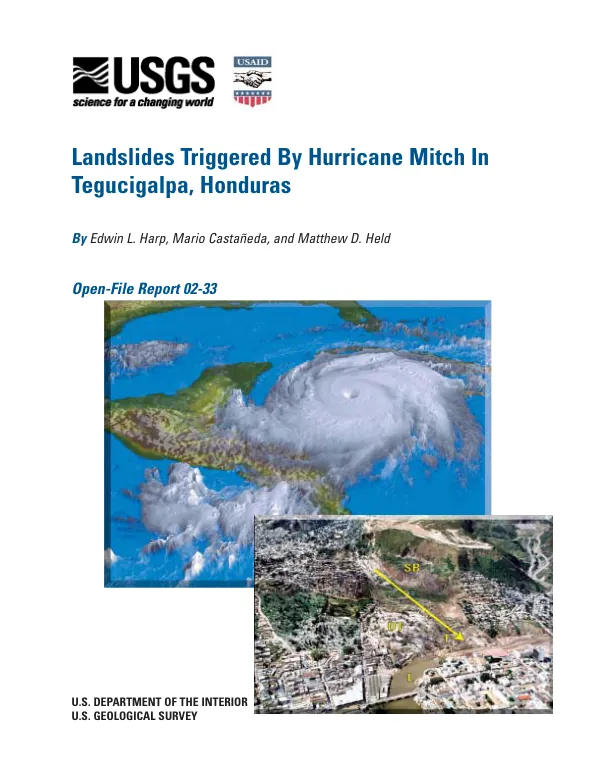 Landslides triggered by Hurricane Mitch in Tegucigalpa, Honduras