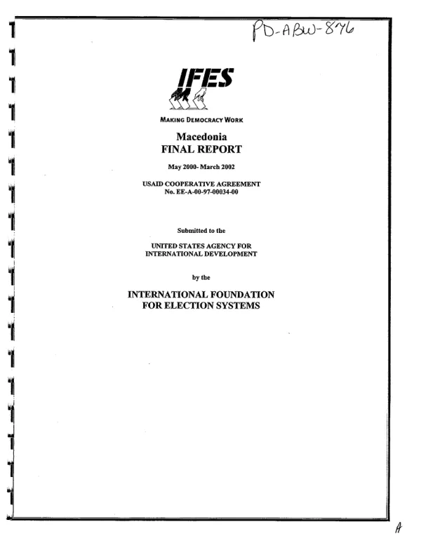IFES : Macedonia final report -- May 2000-March 2002