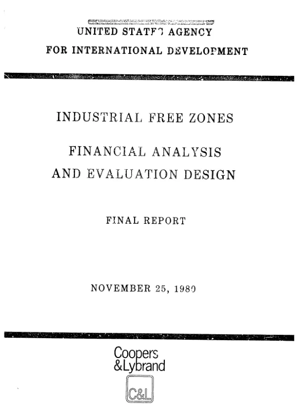 Industrial free zones : financial analysis and evaluation design; final report