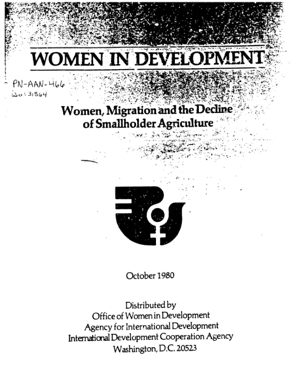 Women in development : women, migration and the decline of smallholder agriculture