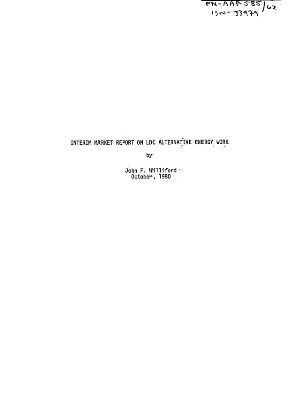 Interim market report on LDC alternative energy work