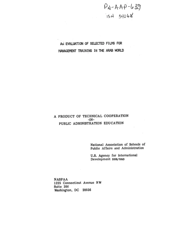 Evaluation of selected films for management training in the Arab world
