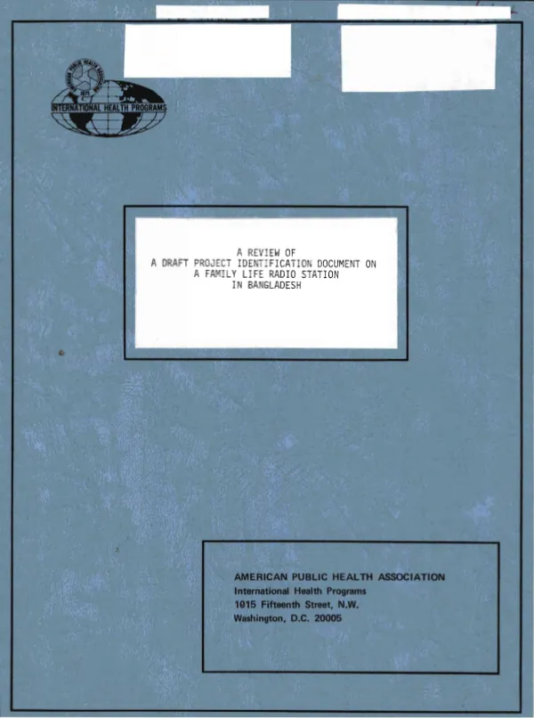 Review of a draft project identification document on a family life radio station in Bangladesh