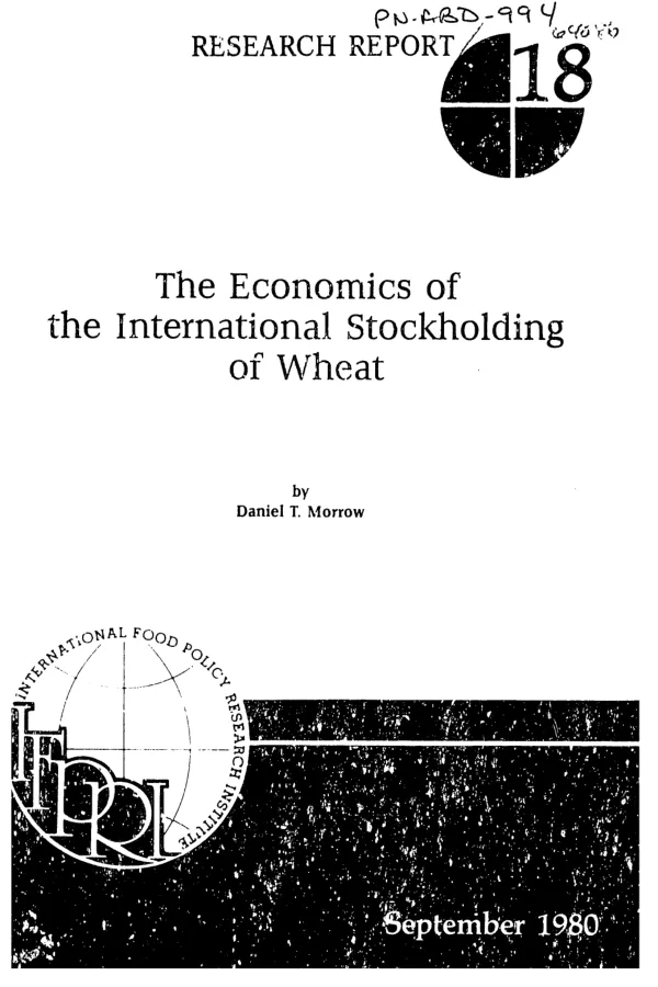 Economics of the international stockholding of wheat