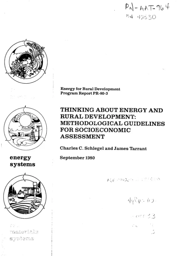 Thinking about energy and rural development