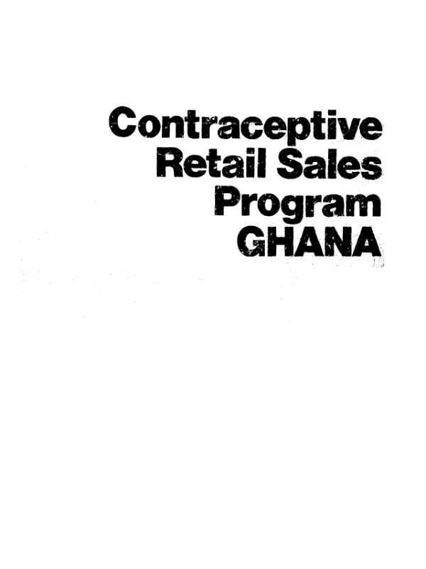 Contraceptive retail sales program : Ghana