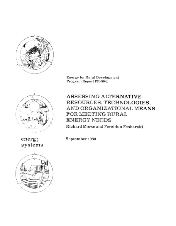 Assessing alternative resources, technologies, and organizational means for meeting rural energy needs