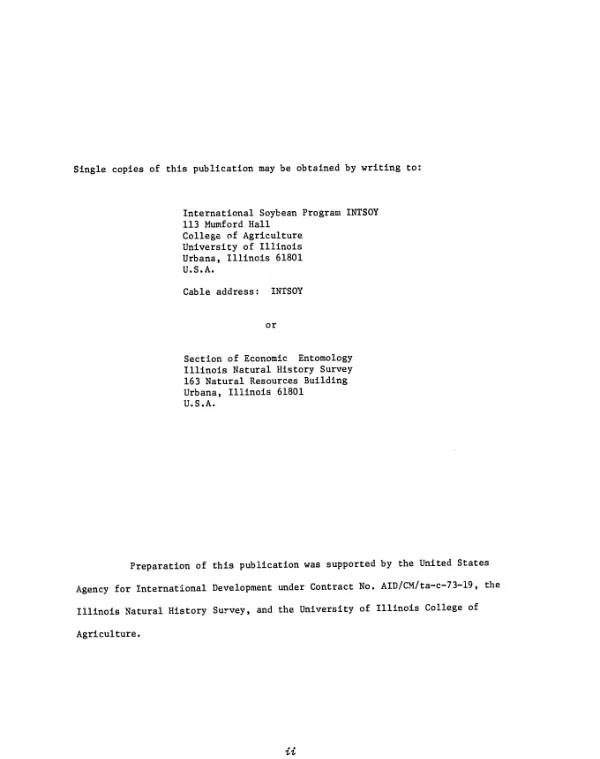 Selected literature of soybean entomology