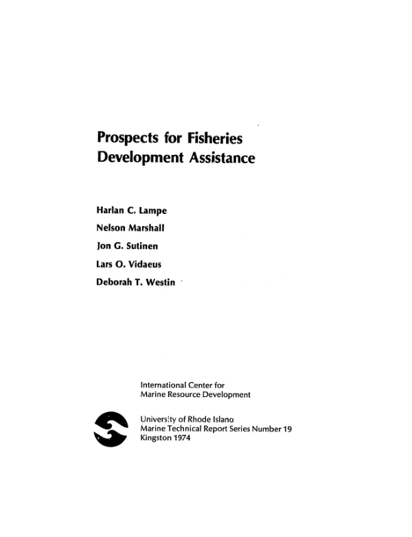 Prospects for fisheries development assistance