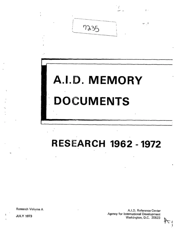 A.I.D. memory documents : research 1962-1972. Volume A