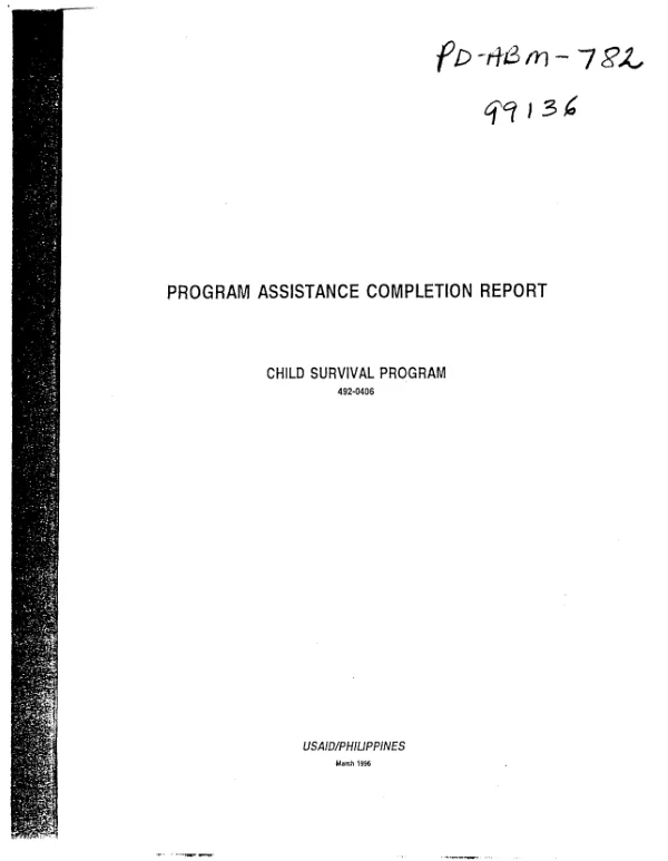 Program assistance completion report : child survival program