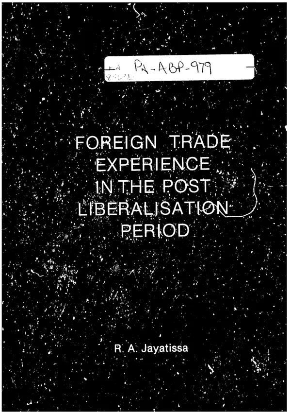 Foreign trade experience in the post liberalisation period