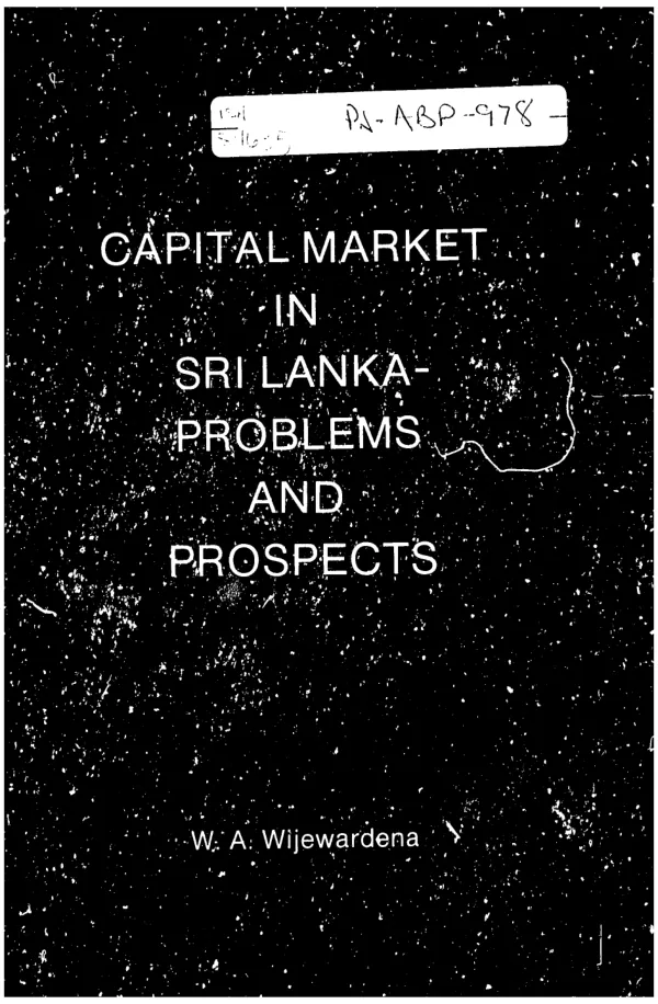 Capital market in Sri Lanka : problems and prospects