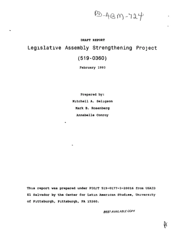 Legislative assembly strengthening project (519-0360)