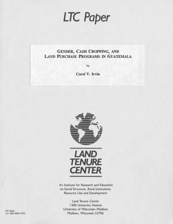 Gender, cash cropping, and land purchase programs in Guatemala
