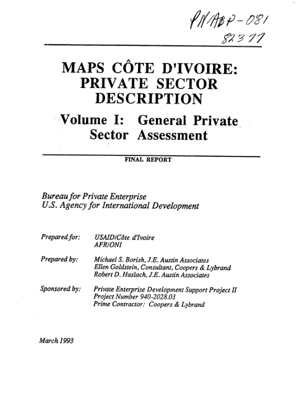 General private sector assessment