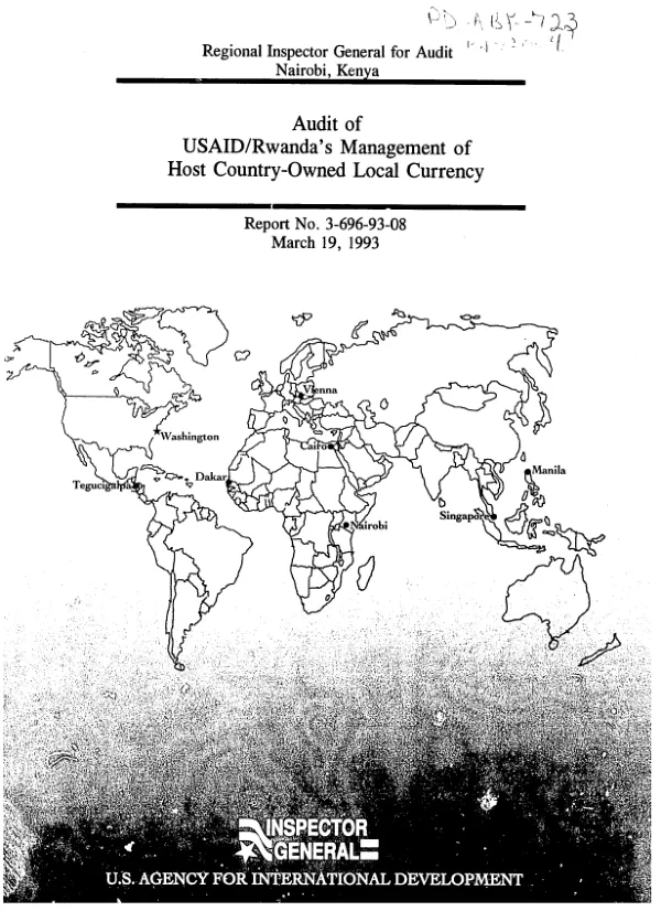 Audit of USAID/Rwanda"s management of host country-owned local currency