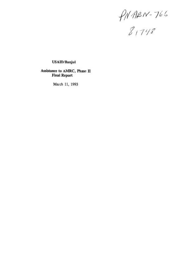 USAID/Banjul : assistance to AMRC [Assets Management Recovery Company], phase II