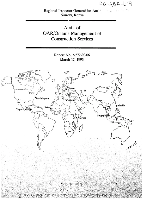 Audit of OAR/Oman"s management of construction services