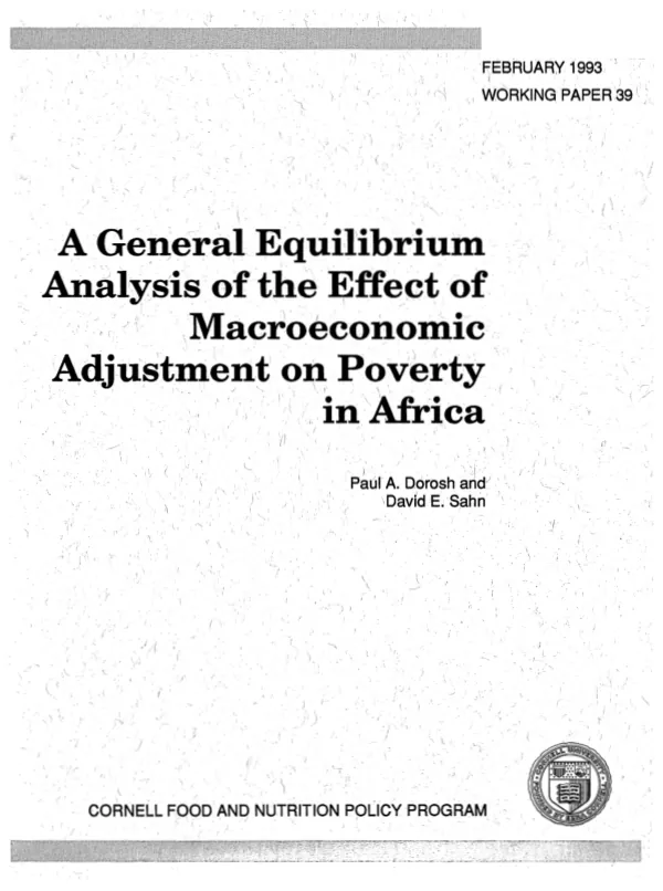 A general equilibrium analysis of the effect of macroeconomic adjustment on poverty in Africa