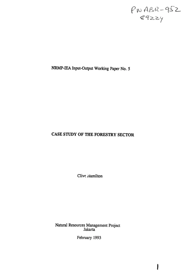 Case study of the forestry sector