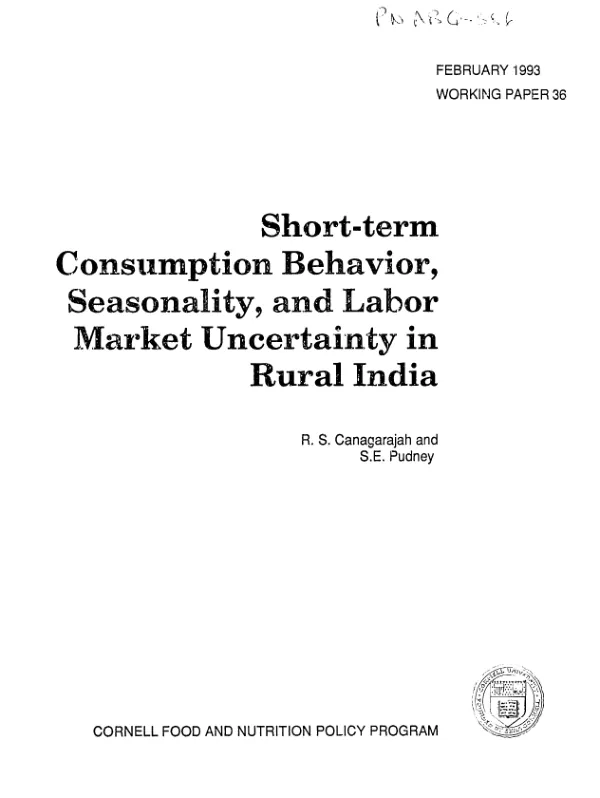 Short-term consumption behavior, seasonality, and labor market uncertainty in rural India