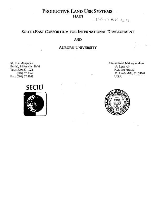 Status of seed orchards and tree improvement trials in Haiti and plan of activities 1993-1994
