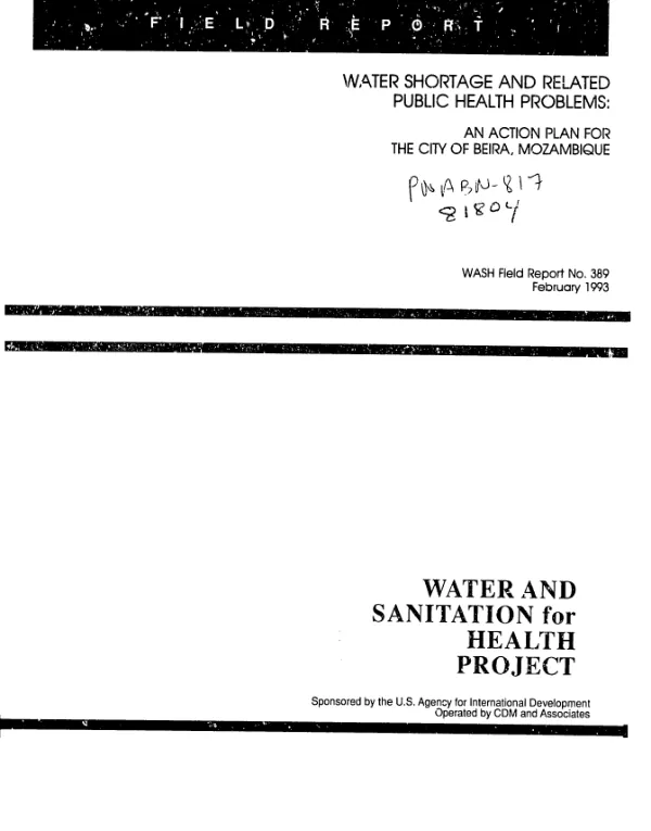 Water shortage and related public health problems : an action plan for the City of Beira, Mozambique