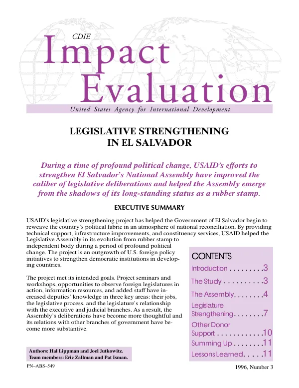 Legislative strengthening in El Salvador