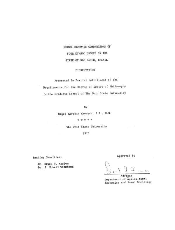 Socio-economic comparisons of four ethnic groups in the State of Sao Paulo, Brazil