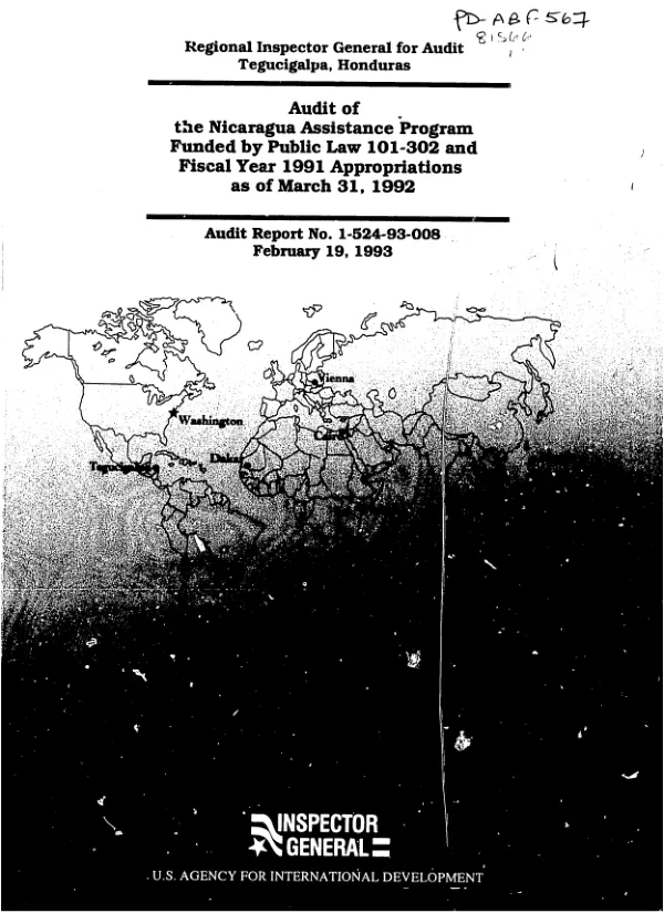 Audit of the Nicaragua assistance program funded by Public Law 101-302 and fiscal year 1991 appropriations as of March 31, 1992