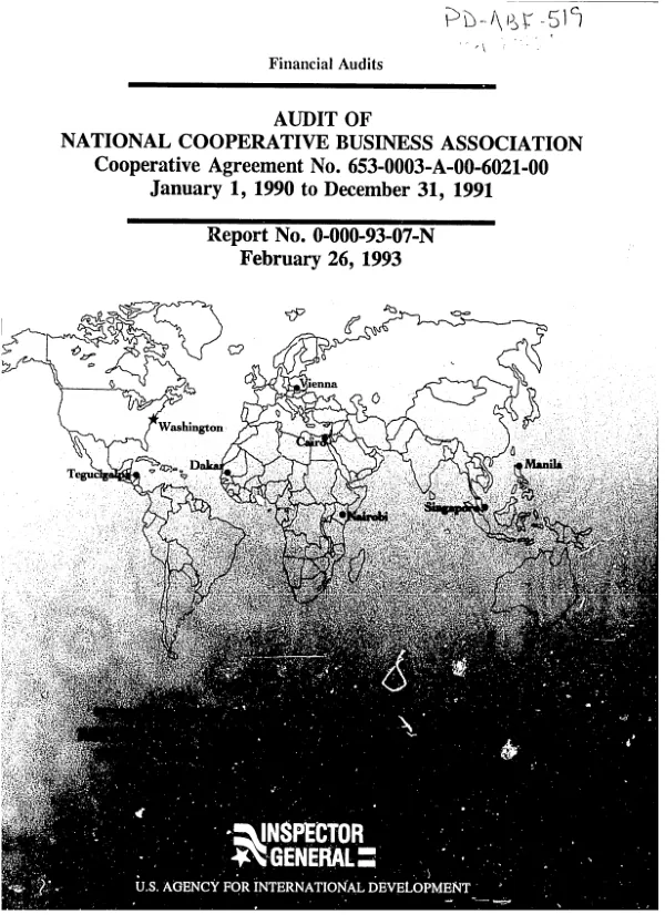 Audit of National Cooperative Business Association cooperative agreement no. 653-0003-A-00-6021-00 : January 1, 1990 to December 31, 1991