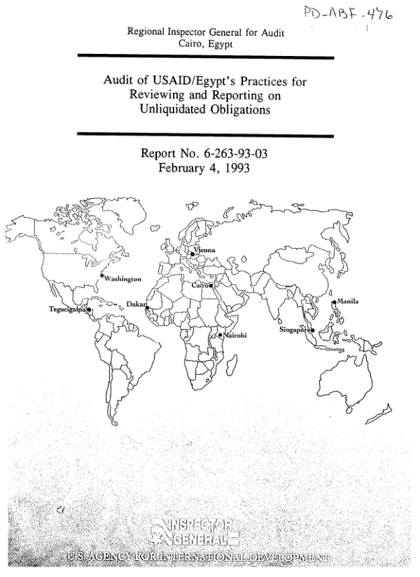 Audit of USAID/Egypt"s practices for reviewing and reporting on unliquidated obligations