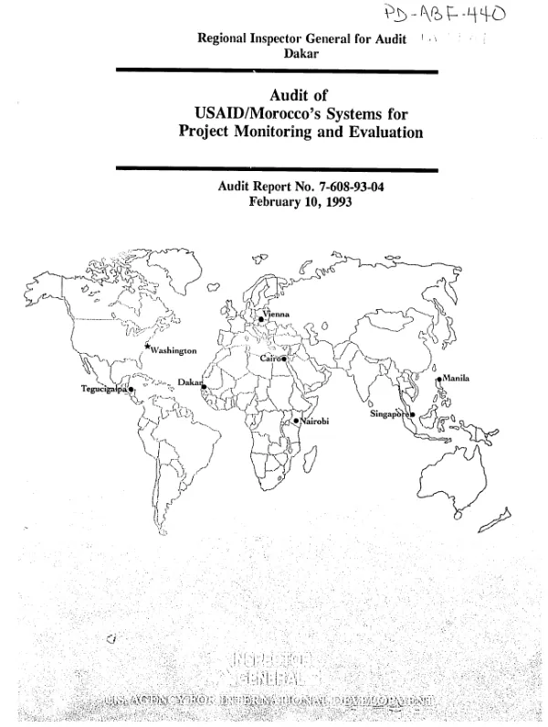 Audit of USAID/Morocco"s systems for project monitoring and evaluation