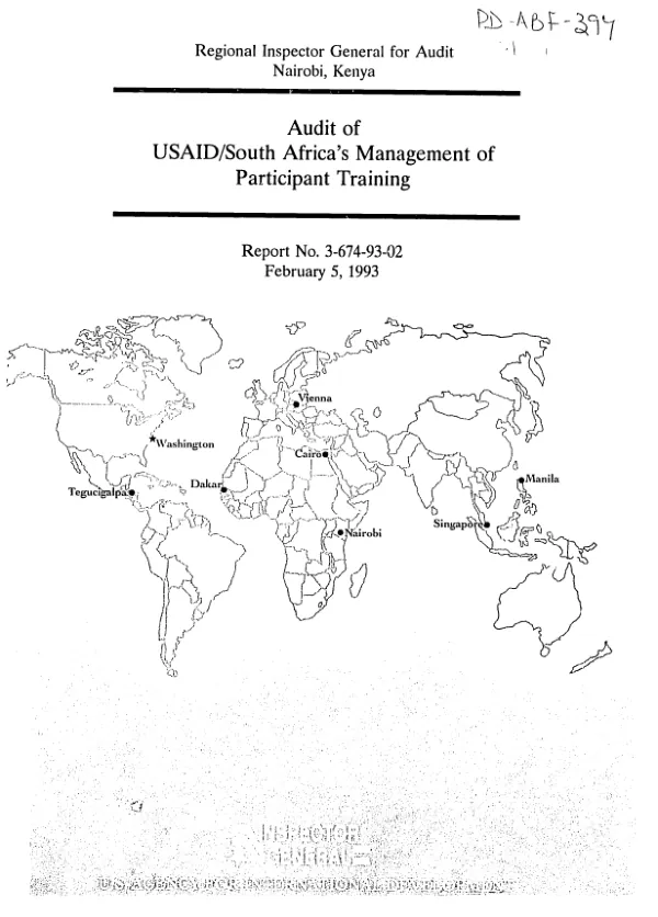 Audit of USAID/South Africa"s management of participant training