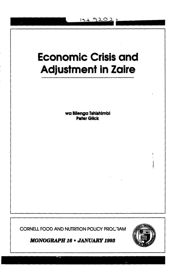 Economic crisis and adjustment in Zaire