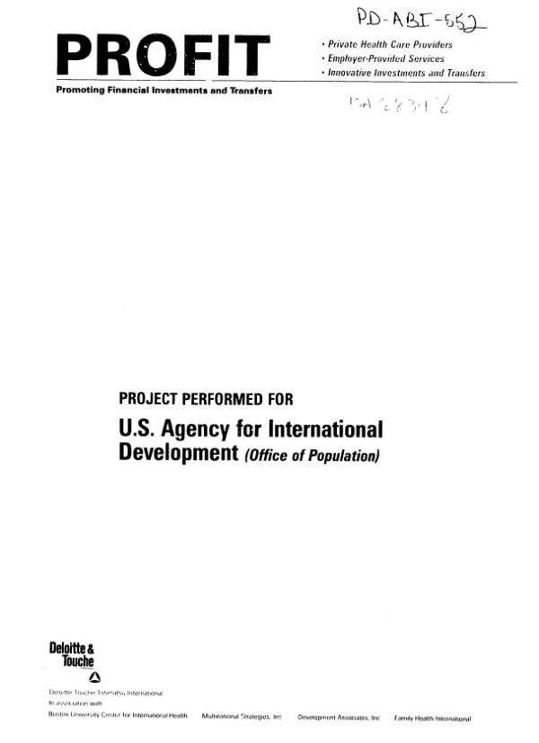 [PROFIT -- promoting financial investments and transfers :] project evaluation strategy