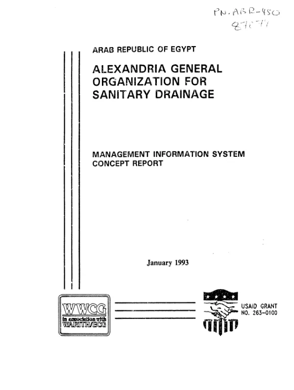 Arab Republic of Egypt, Alexandria General Organization for Sanitary Drainage : Management information system : concept report