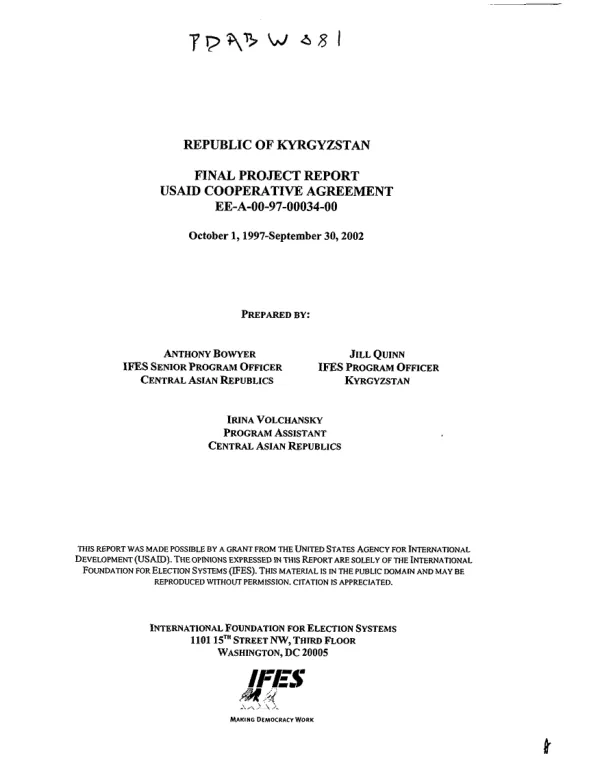 Project assistance completion report (PACR) : improved administration of justice project (520-0369)