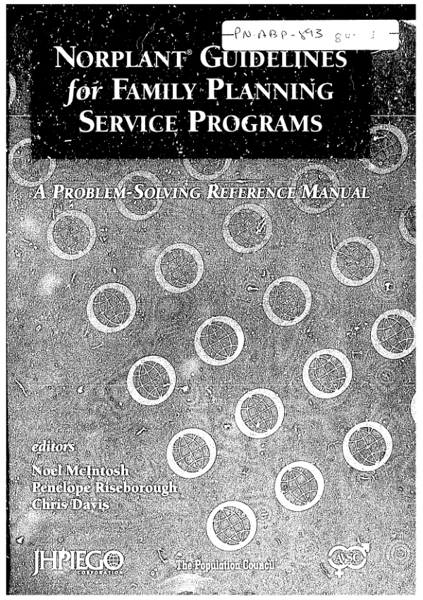 Norplant guidelines for family planning service programs : a problem-solving reference manual