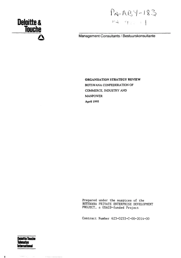Organisation strategy review : Botswana Confederation of Commerce, Industry and Manpower